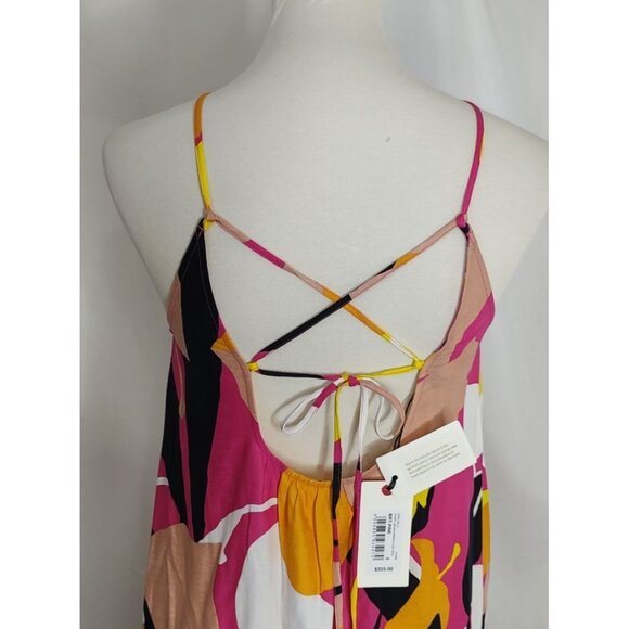 TED BAKER Maxi Dress Ikella Strappy Back Hater Floral Linen Pleated Resortwear 0 - Picture 6 of 16